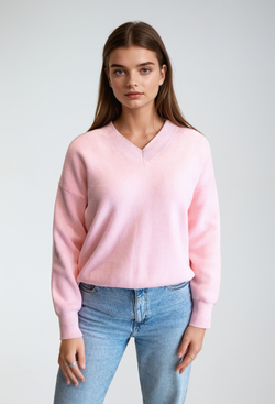 Pink Kerry V Neck Knit