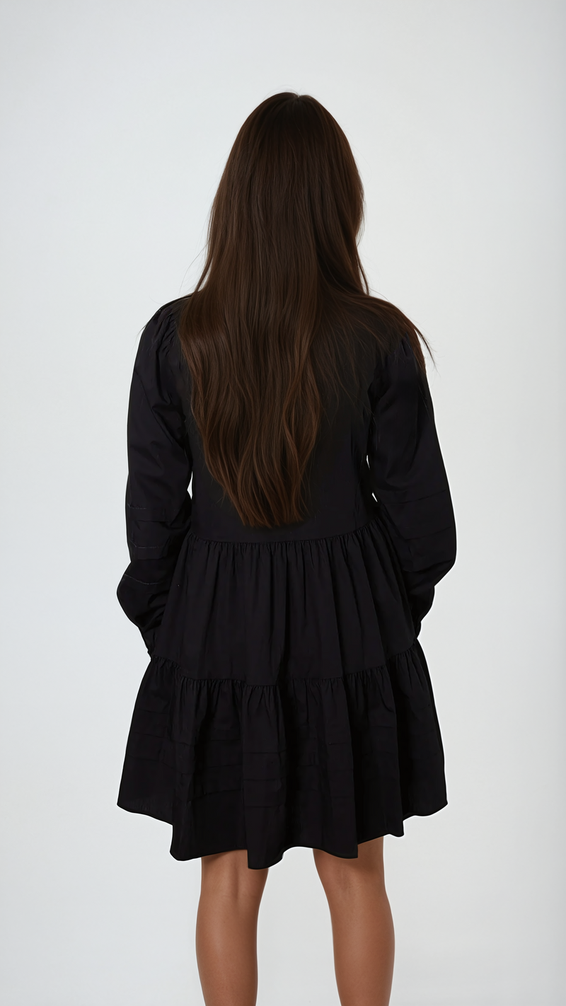 Dixie Long-Sleeve Dress Black